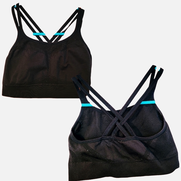 SET OF 3 ☆ Champion Criss-Cross Sports Bra ☆ Med ☆ Bright ☆Pink Blue Black ☆ - Picture 6 of 9